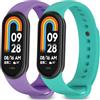 PureYule 2 Pezzi Cinturini Compatibile con Cinturino Xiaomi Mi Band 10/Mi Band 9/Mi Band 8 Donna e Uomo,Cinturino Remplacement Sportivo Silicone Morbido Traspirante