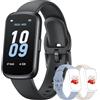 BOALZETD Smartwatch Donna Uomo, 1,47'' Orologio Smartwatch Piccolo con 24/7 Cardiofrequenzimetro, Sonno, Contapassi, Orologio Fitness Resistente 3 ATM Include 3 Cinturini per Android iOS, Nero