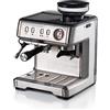 Ariete 1313, Macchina da Caffè con Manometro, Macinacaffè Integrato, Compatibile con Caffè in Polvere e Cialde ESE, 15 Bar Massime, Filtro 1 o 2 Tazze, Lancia per Cappuccino, 1600W, Silver