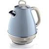 Ariete Bollitore Vintage 2869, Bollitore Elettrico con Livello Acqua Visibile, Base Cordless a 360°, Spegnimento Automatico, Filtro Tisana, Capacità 1,7 L, Acciaio Inossidabile, 2000W, Celeste