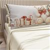 PETTI Artigiani Italiani - Lenzuola in Cotone con Federe in Stampa Digitale di Natale, Lenzuola Natalizie Due Piazze, Completo Letto Matrimoniale Natalizio, Orsetto 01 Panna, 100% Made in Italy