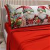 PETTI Artigiani Italiani - Lenzuola in Cotone con Federe in Stampa Digitale di Natale, Lenzuola Natalizie 2 Piazze, Completo Letto Matrimoniale Maxi, Xmas 11 Rosso, 100% Made in Italy