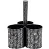 Mind Reader 3-Compartment Metal Organizer Caddy with Handle, Multi-Purpose Storage, Galvanized Metal, 7 L x 7 W x 9.5 H, Silver