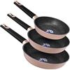 Cecotec Set Padella Polka Platino 20-24-28 Set Secchi Thunder (Collezione Experience | Rosa, 18 - 22 - 26 cm)