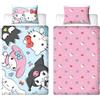 Character World Hello Kitty Set Copripiumino Singolo Ufficiale | Design Sugar | Copripiumino Reversibile 2 Lati | Merchandise Ufficiale Incluso Federe Coordinati | Polcotone | Multicolore