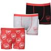 Arsenal F.C. Boxer per ragazzi | Confezione da 3 boxer per ragazzi | Regali dell'Arsenal per ragazzi | Confezione multipla biancheria intima, Rosso, 13-14 Years