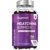 WeightWorld Melatonina Gommose, 120 Caramelle Vegane da 1mg (1 Sola la Sera), 4 Mesi di Scorta, Melatonina Complex con Vitamina B6 e Passiflora, Delizioso Aroma di Frutto della Passione, Senza Magnesio Stearato