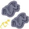 PTaizjjz 2 stampi in silicone per ossa di dinosauro, stampi per cioccolato con ossa di dinosauro, stampo per caramelle al cioccolato gommoso zucchero