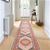 Carvapet Tappeto Corridore Antiscivolo 60x300cm Lungo Tappeti Runner Passatoia Arancione Medaglione Vintage Tappeti di Zona Lavabile Morbido Microfibra Tappeto Cucina