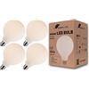 greenandco 4x Lampadina LED dimmerabile stile vintage opale con strisce E27 G125 4W 350lm CRI90+ 3000K (bianco caldo) 360° 230V, senza sfarfallio