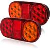 Yuanjoy 2 Pezzi Fanali Posteriori Rimorchio, IP67 12 V/24 V Super Luminoso Impermeabile Frecce Stop Retromarcia Fendinebbia Catadiottro per Rimorchio, Camion, Roulotte, Furgone, Trattore
