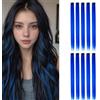 BUYOGET Extension colorate per capelli con clip, 10 pezzi, colore blu, da donna