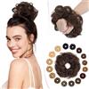 SEGO Pro Chignon Finto per Capelli Veri Umani #2 Marrone Scuro Elastici Chignon Finti Ondulato Capelli Naturale Coda di Cavallo Spessi Updo per Donne Ragazze (23g)