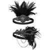 ZXTGBQ 2 pezzi Anni 20 Fascia Capelli Piume per Donna Headband Fascia Capelli Piume Gatsby Flapper per Matrimonio, Cocktail, Gatsby, Cerimonia, Tea Party