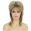 Salaibs - Parrucca mullet bionda per donna, capelli corti e ricci, stile anni 70 e 80, parrucca naturale sintetica con fibra, per cosplay, stile rocker
