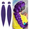 CERCTLA Extension Per Treccine Africane Capelli, 2Pcs Extension per Capelli Intrecciati da Donna, Extensions per Capelli Viola Lunghi per Trecce Sintetiche Pre-Allungate per Costume Halloween Cosplay