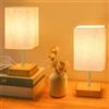 Jayencer Lampada da Comodino Touch Dimmerabile, 3 Livelli di Luminosità, Paralume in Tessuto di Lino, Portalampada E14, Abat Jour da Comodino per Camera da Letto Soggiorno (2 Pezzi)