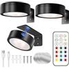 JIMACRO 3 Pacchi Quadri Lampada, RGB Illuminazione a LED Senza Fili con Telecomando, Luci per Quadri a LED Ricaricabili, Luci Magnetiche da Parete Senza Fili per Dipinti Cornici Affresco