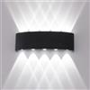 MOKEKA Applique LED da Parete 10W, Lampada da parete IP65 Impermeabile per Esterno e Interno, Design Moderno per Decorazioni Casa e Giardino (6000K)