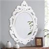 Lzuso Specchio da parete ovale in stile barocco vintage per parete in legno Arendahl tradizionale decorativo per bagno, camera da letto, soggiorno, ingresso, 60 x 40 cm, bianco