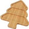 TJ POP Piccolo Vassoio Natalizio in Bambù a Forma di Albero di Natale con 3 Scomparti - Tagliere per Salumi e Formaggi, Piatti da Portata, Decorazioni per Tavola