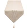 SANLEHAUSE Runner da Tavolo 40 x 220 cm Beige Lino, Runner Tavola Moderno Design Cavo, Semplice, Elegante e di Facile Manutenzione per Tavolo da Pranzo, Tavolino da caffè, Ristorante, Decorazione