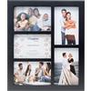 Hampton Frames Gallery GAL46-5APBKP Cornice portafoto 5 aperture 10x15 cm in MDF nero, acrilico, da parete o tavolo, orizzontale o verticale, retro con clip girevoli