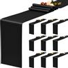 YMHPRIDE - Confezione da 10 runner da tavolo in raso, runner in seta da 30,5 x 183 cm per decorazione di matrimonio, festa di compleanno, banchetto - Nero