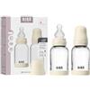 Bibs Biberon in vetro BIBS. Anti-coliche. Set di 2.Tettarella rotonda in Silicone. Favorisce l'allattamento naturale al seno, Complete Set - 120 ml (Pack of 2), Ivory