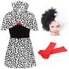 I LOVE FANCY DRESS LTD ILOVEFANCYDRESS Ragazze Evil Cane Donna Dalmata Stampa Costume & Parrucca Ideale per da Bambina per la Scuola Book Week + Giornata Mondiale del Libro Costume - Nero, 12-13 Years