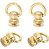QUARKZMAN 4pz Rivetti a Vite in Ottone, 11,5mm Rivetti a Sfera in Ottone per Ring a D Rotabili a 360 Gradi per Borse Cinture Borse a Mano, Oro