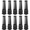 QUARKZMAN 10pz Passacavo Impermeabile, PG13.5 Spirale in Nylon Corda Pigtail Set Pressacavo Elettrico per 6-11mm Fissaggio Cavi con Filettatura Metallico, Nero