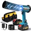 CGOLDENWALL Soffiatore a Batteria 21V, Soffiatore Foglie con 2 Batterie da 4.0 Ah, Motore da 60000 giri/min, 4 Velocità Regolabili, Portatile per Giardino, Patio, Auto e Pulizia della Neve