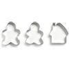 Excelsa Cookies Time Confezione 3 Tagliabiscotti Family, Acciaio Inossidabile, Argento, 16x21x2 cm
