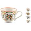 H&H, Set 6 Tazze Faenza in New Bone China da 220 cc- Eleganza e Resistenza per Tè, Infusi e Bevande Calde, Design Raffinato e Facili da Pulire, Perfette per Uso Quotidiano e Occasioni Speciali