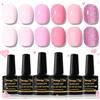 Shining She Smalto Semipermanente Unghie,6 Colori Primavera Estate Serie Rosa Baby Rosa Ciliegia Smalti Semipermanenti per Unghie Soak-Off UV/LED Smalto Gel per Principiante Nail Art Salone,8ML