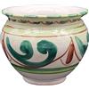 Sicilia Bedda - VASO IN CERAMICA SICILIANA - Decorazione Maioliche - Prodotto Artigianale di Alta Qualità - DIAMETRO 10 CENTIMETRI (Fantasia Verde)