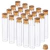BENECREAT 20 Pack 30ml Bottiglia di Vetro Trasparente con Tappo in Sughero per Artigianato Artigianale Decorazione per Matrimoni e Feste 13x2cm