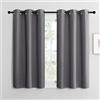NICETOWN Tende Corte per Finestre Cucina Termiche Tenda Oscurante da Interno Cameretta Bambino con Anelli Decorazione per la Casa 2 Pannelli 107x120 CM Grigio