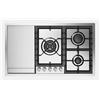 Ilve Piano cottura gas filotop Professional Plus HCPT95FD in acciaio inox da 90 cm - Con fry top