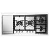 Ilve PRONTA CONSEGNA - Ilve Piano cottura gas filotop Professional Plus HCPT125FDD in acciaio inox da 118 cm - Con fry top
