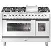 Ilve Cucina P12W Professional Plus P12FDWE3 doppio forno e piano cottura 8 fuochi con fry top e dual da 120 cm