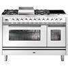 Ilve Cucina P12W Professional Plus P12FIDWE3 doppio forno e piano cottura 6 fuochi con fry top dual e 2 zone induzione da 120cm
