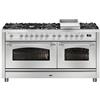 Ilve Cucina P15N da incasso Nostalgie P15FDNE3 doppio forno e piano cottura 9 fuochi con fry top e dual da 150 cm