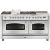 Ilve Cucina P15N da incasso Nostalgie P15FSDNE3 doppio forno e piano cottura 7 fuochi con fry top e coupe de feu e dual da 15