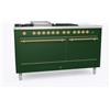 Ilve Cucina P15N da incasso Nostalgie P15FSNE3 doppio forno cieco e piano cottura 7 fuochi con fry top e coupe de feu da 150 cm