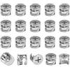 nllkii Set di 20 Connettori per Mobili, Raccordi per Serratura a Camma 15mm x 12mm, Dadi di Bloccaggio Anticorrosione per Armadi, Cassetti e Mobili, Installazione Facile e Duratura