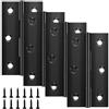 Yeepeo 4 cerniere per porte 68 mm x 38 mm, cerniere in acciaio inox nero per legno, cerniere di arresto per porte interne esterne con 24 viti per porte, finestre, armadi, cassetti
