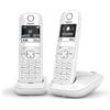 Gigaset AS690 Duo - Telefono fisso wireless, 2 combinati con ampio display retroilluminato per un display ultra leggibile, funzione blocco chiamate - bianco [versione francese]