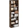 Furinno Basic Libreria Aperta a 8 Ripiani, Scaffale, Organizzatore Portaoggetti, 22.86 x 60 x 180 cm, Pino Ambra